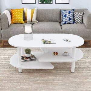 White oval coffee table