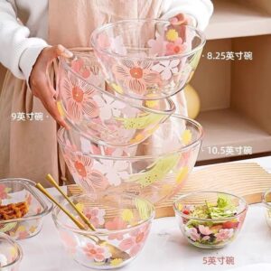 Clear patterned glass bowls set
