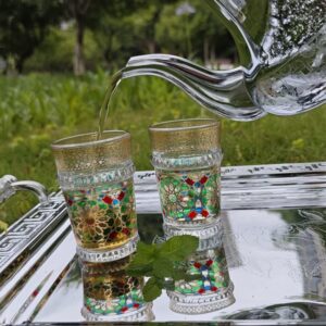 Glass pouring water tray