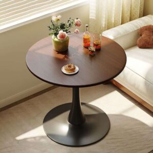 Round dark wood table
